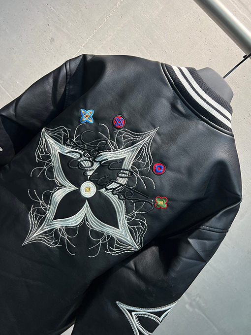 ルイヴィトン 新しい刺繍レザージャケット