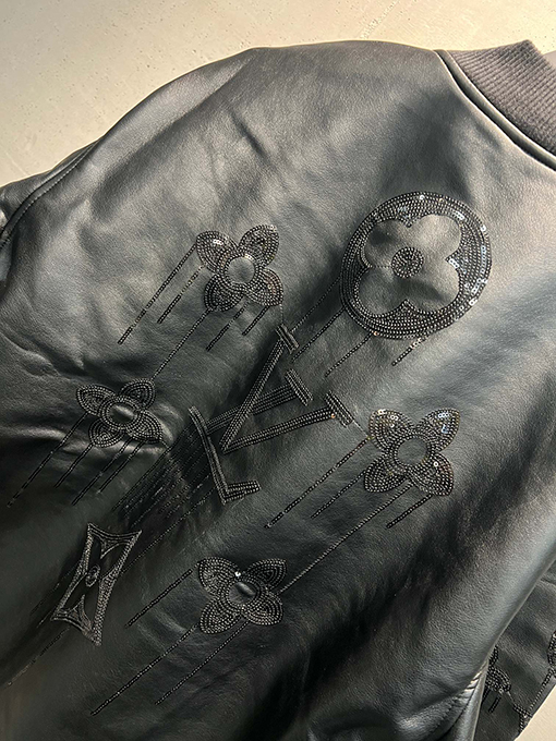ルイヴィトンスーパーコピー 新作スパンコール刺繍レザージャケット