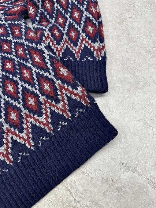 ロエベコピー フェアアイル ジップアップ ウール ニット カーディガン