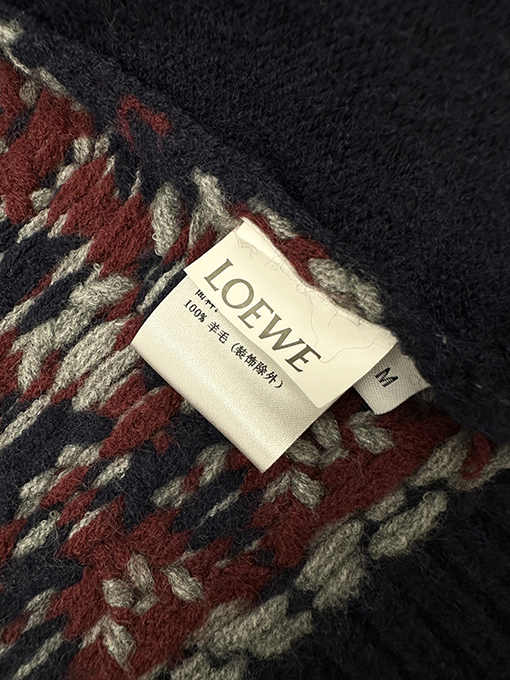 ロエベコピー フェアアイル ジップアップ ウール ニット カーディガン