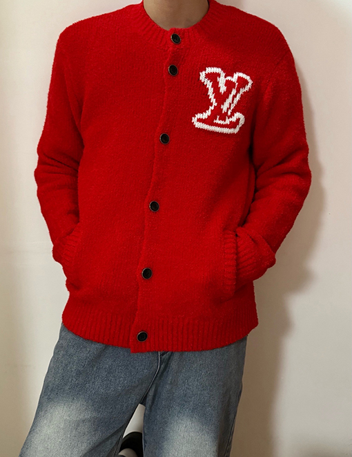 ルイヴィトン LV インターシャニットカーディガン