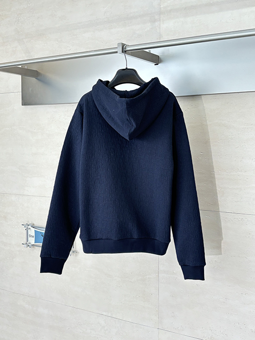 ディオール Carry Over Oblique コットン混紡の無地ジャカードフード付きスウェットシャツシリーズ