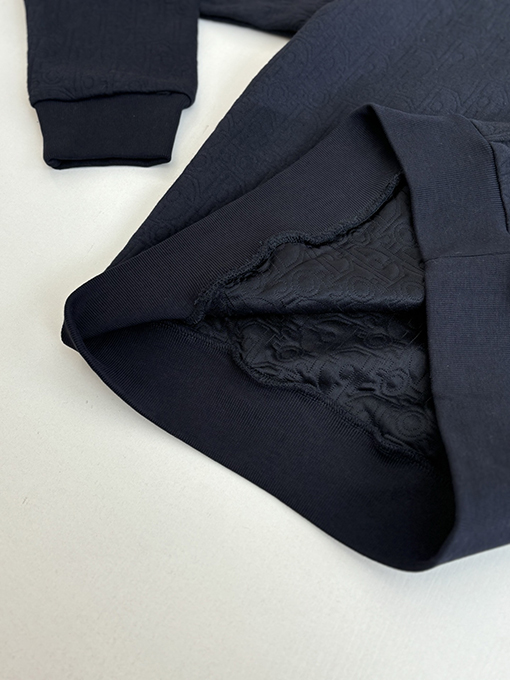 ディオール Carry Over Oblique コットン混紡の無地ジャカードフード付きスウェットシャツシリーズ