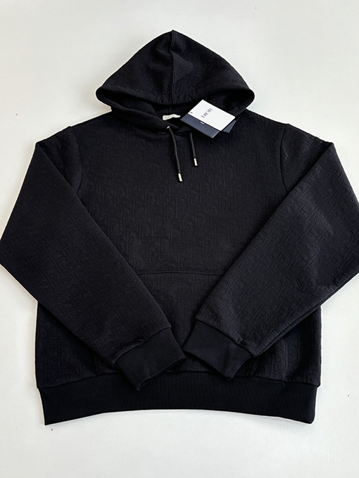 ディオール Carry Over Oblique コットン混紡の無地ジャカードフード付きスウェットシャツシリーズ