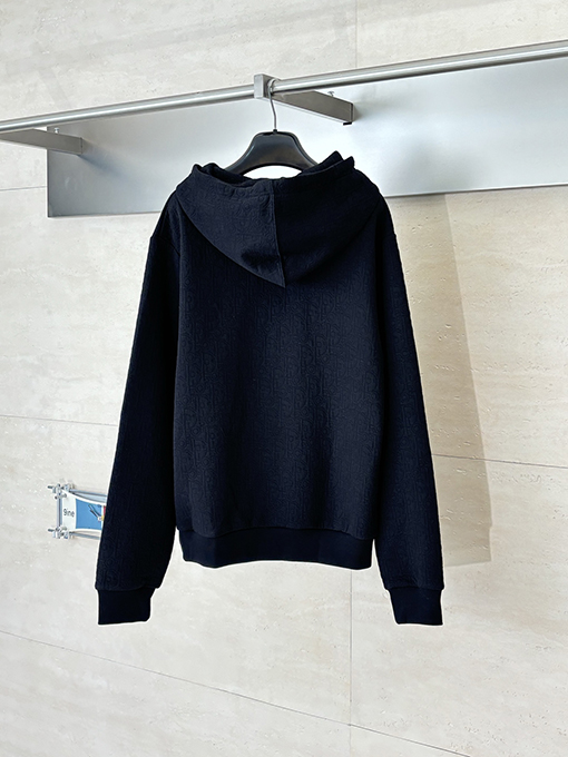 ディオール Carry Over Oblique コットン混紡の無地ジャカードフード付きスウェットシャツシリーズ