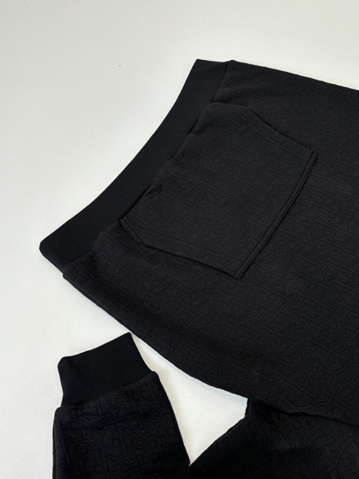 ディオール Carry Over Oblique コットン混紡の無地ジャカードフード付きスウェットシャツシリーズ