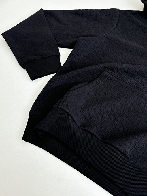 ディオール Carry Over Oblique コットン混紡の無地ジャカードフード付きスウェットシャツシリーズ