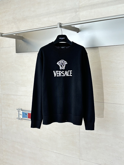 ヴェルサーチ メデューサロゴクルーネックニットセーター