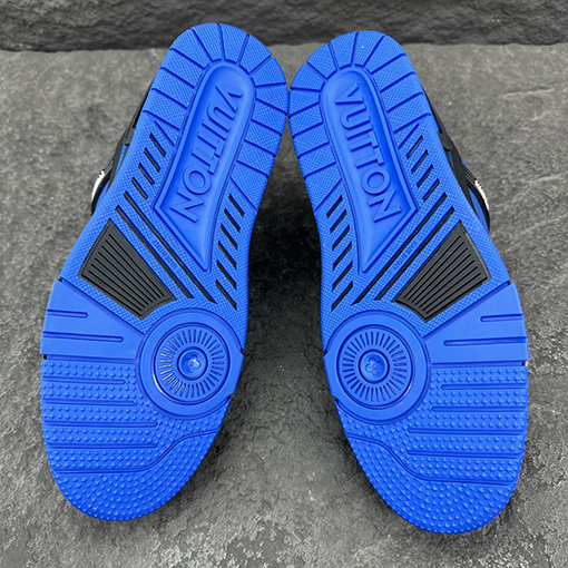 ルイヴィトン LV Trainer Monogram Virgil Abloh パッチワークパテントレザースニーカー