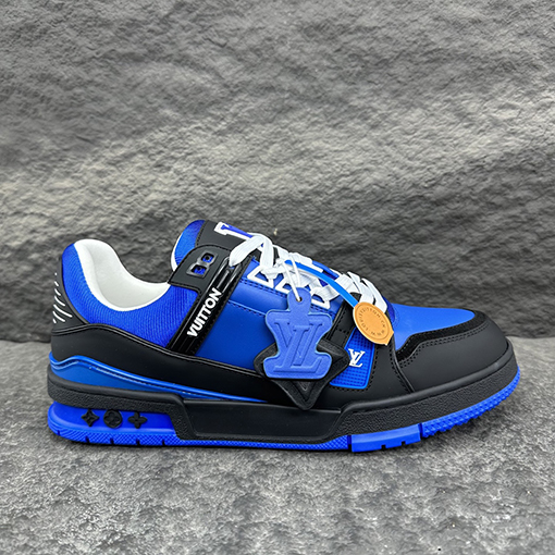 ルイヴィトン LV Trainer Monogram Virgil Abloh パッチワークパテントレザースニーカー