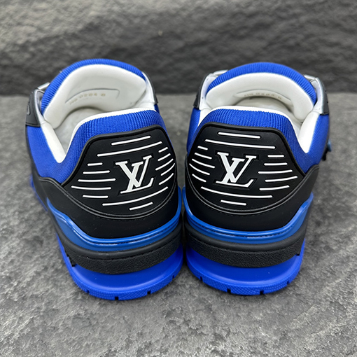 ルイヴィトン LV Trainer Monogram Virgil Abloh パッチワークパテントレザースニーカー