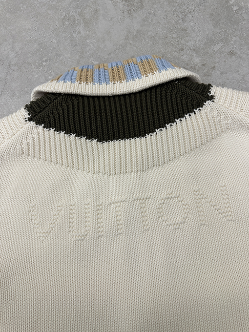 ルイヴィトン チェック柄カラーニットカーディガン