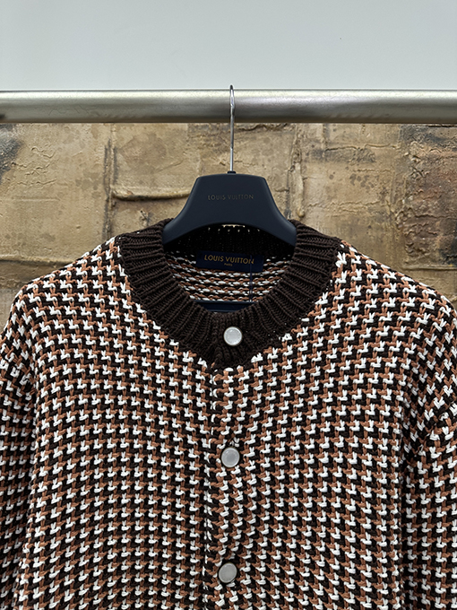 ルイヴィトン ハウンドトゥースクルーネックカーディガン