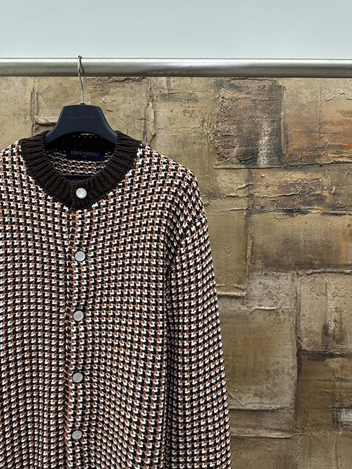 ルイヴィトン ハウンドトゥースクルーネックカーディガン