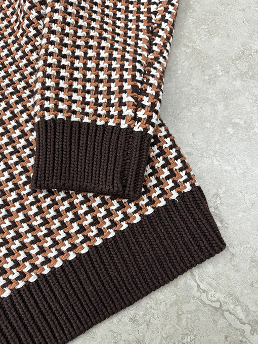 ルイヴィトン ハウンドトゥースクルーネックカーディガン