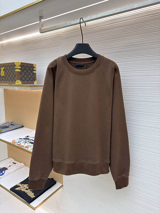 プラダ ウールの三角襟ニットスウェットシャツ