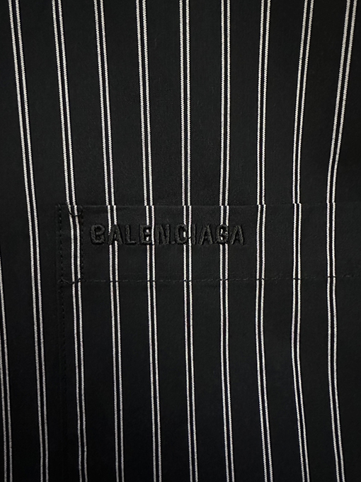 バレンシアガ Balenciaga 刺繍入りダブルレイヤー長袖シャツ
