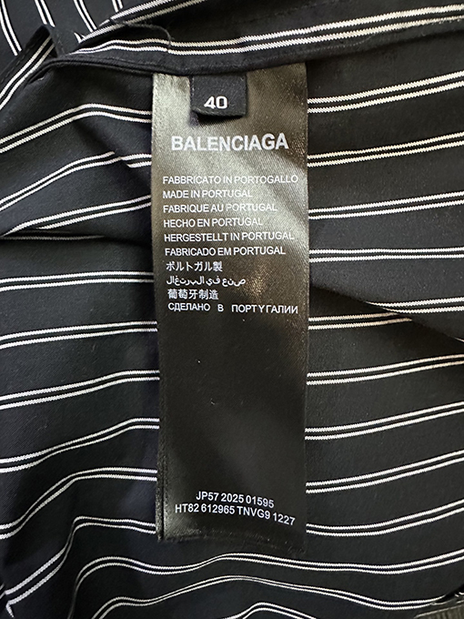 バレンシアガ Balenciaga 刺繍入りダブルレイヤー長袖シャツ