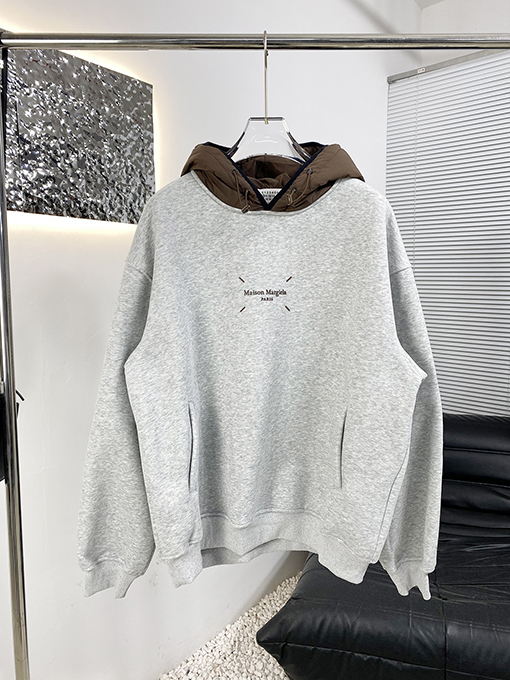 マルタンマルジェラ フリース裏地フード付きスウェットシャツ