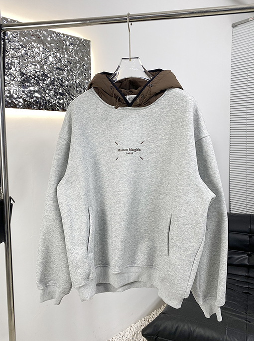マルタンマルジェラ フリース裏地フード付きスウェットシャツ