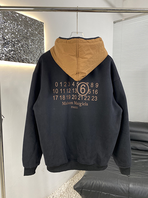 マルタンマルジェラ フリース裏地フード付きスウェットシャツ