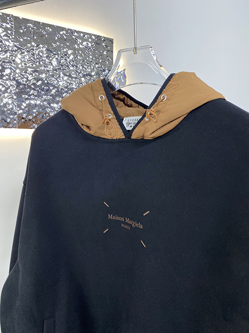 マルタンマルジェラ フリース裏地フード付きスウェットシャツ