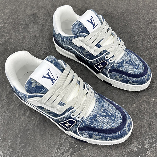 ルイヴィトン LV Trainer Monogram デニムカップルスニーカー