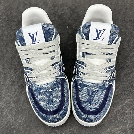 ルイヴィトン LV Trainer Monogram デニムカップルスニーカー