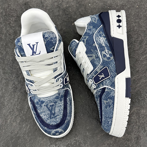 ルイヴィトン LV Trainer Monogram デニムカップルスニーカー