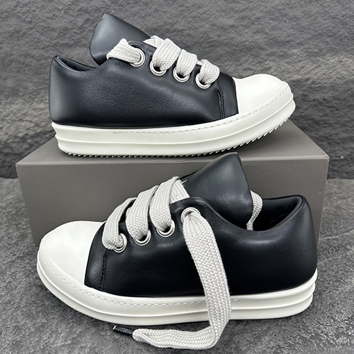 リックオウエンス JUMBO LACE シープスキンのワイドレースローカットスニーカー