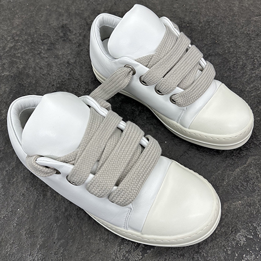 リックオウエンス JUMBO LACE シープスキンのワイドレースローカットスニーカー