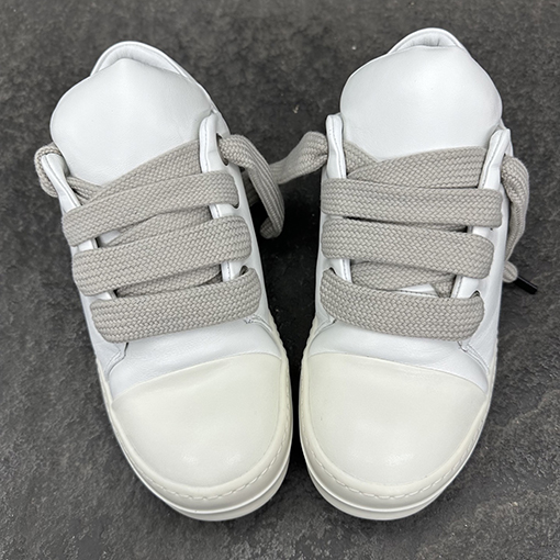 リックオウエンス JUMBO LACE シープスキンのワイドレースローカットスニーカー