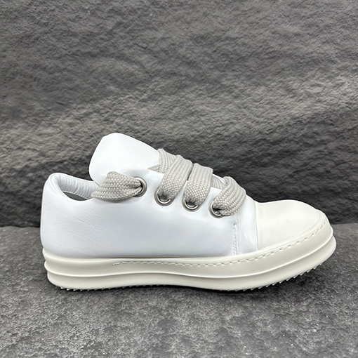 リックオウエンス JUMBO LACE シープスキンのワイドレースローカットスニーカー