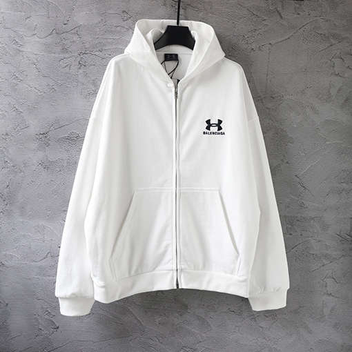 バレンシアガ Balenciaga アンダーアーマー 刺繍入り ジップアップ フード付き スウェットシャツ ジャケット