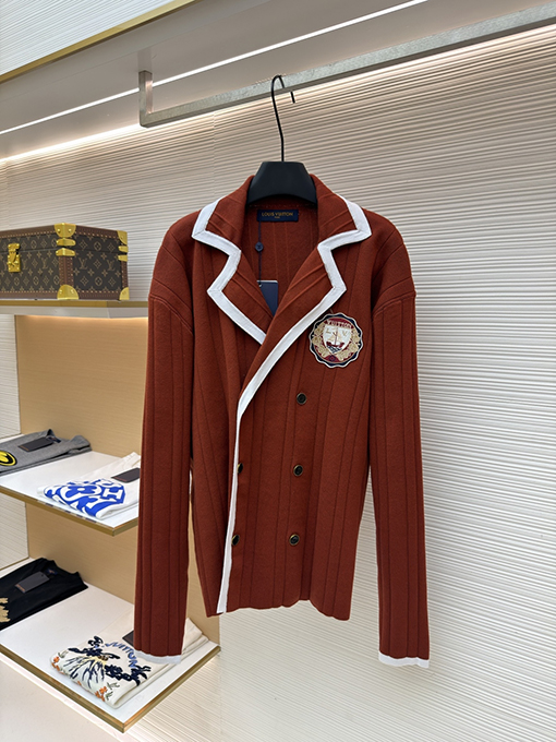 ルイヴィトンスーパーコピー プレッピースタイルのニットカーディガン