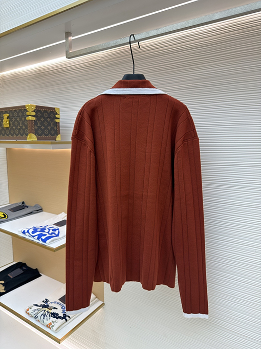 ルイヴィトンスーパーコピー プレッピースタイルのニットカーディガン