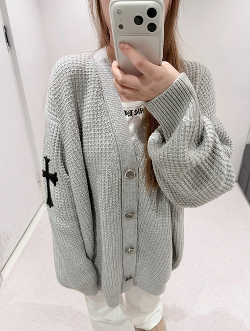 クロムハーツ ワッフルカシミアカーディガン