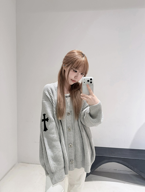 クロムハーツ ワッフルカシミアカーディガン