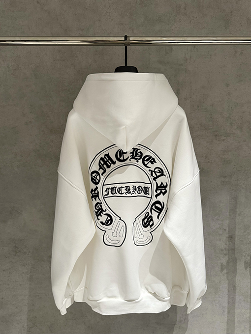 クロムハーツ 新作のフリース裏地付きジップアップフード付きスウェットシャツジャケット