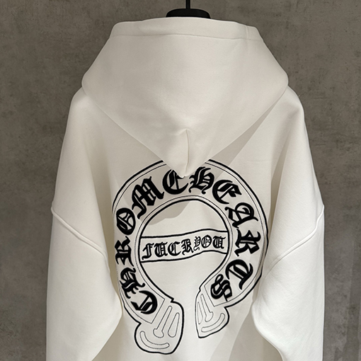 クロムハーツ 新作のフリース裏地付きジップアップフード付きスウェットシャツジャケット