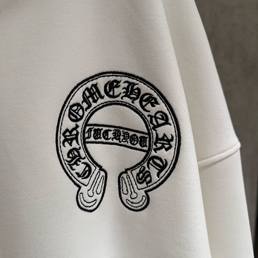 クロムハーツ 新作のフリース裏地付きジップアップフード付きスウェットシャツジャケット