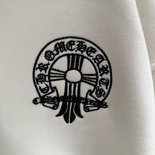 クロムハーツ フリース裏地のジップアップフード付きスウェットシャツジャケット