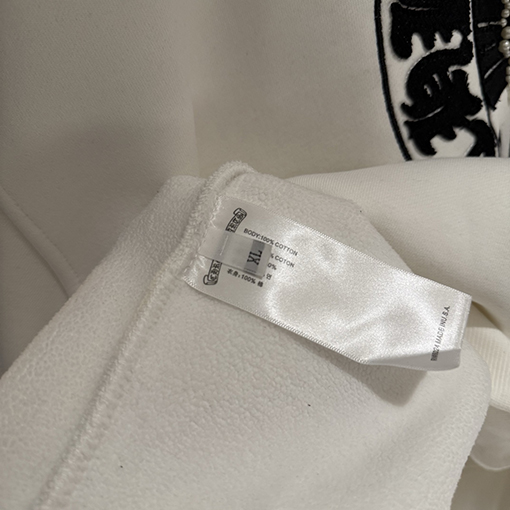 クロムハーツ フリース裏地のジップアップフード付きスウェットシャツジャケット