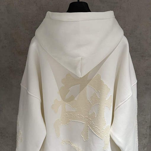 クロムハーツ ファッションフリース裏地のジップアップフード付きスウェットシャツジャケット