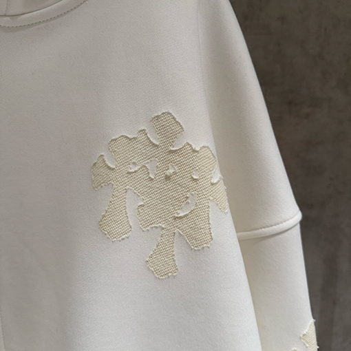 クロムハーツ ファッションフリース裏地のジップアップフード付きスウェットシャツジャケット