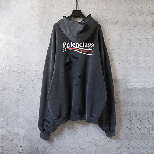 バレンシアガ Balenciaga クラシック コカコーラ ウォッシュ ダメージ フード付きスウェットシャツ