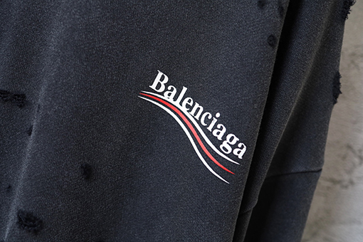 バレンシアガ Balenciaga クラシック コカコーラ ウォッシュ ダメージ フード付きスウェットシャツ