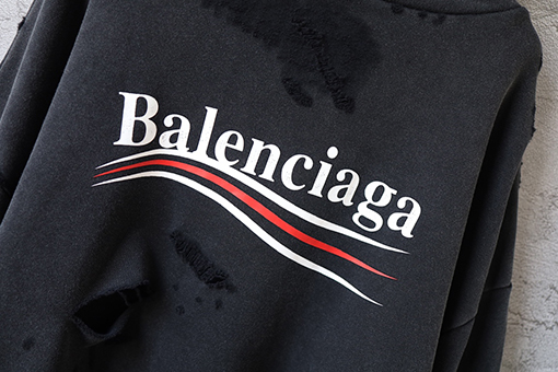 バレンシアガ Balenciaga クラシック コカコーラ ウォッシュ ダメージ フード付きスウェットシャツ