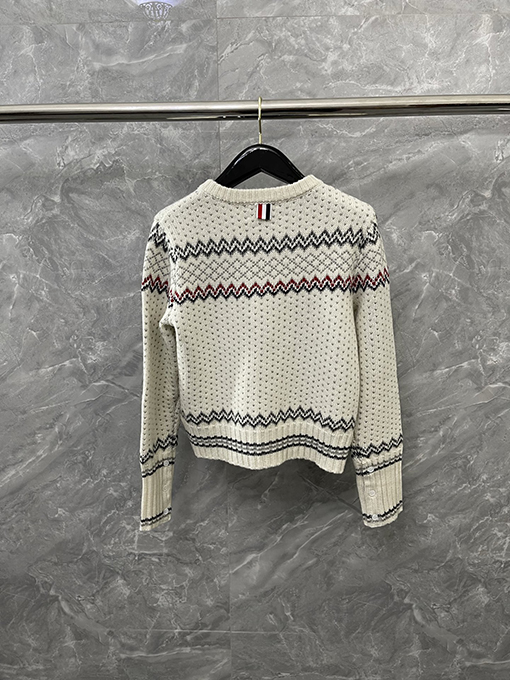 トムブラウン 新作フェアアイルクルーネックニットカーディガン