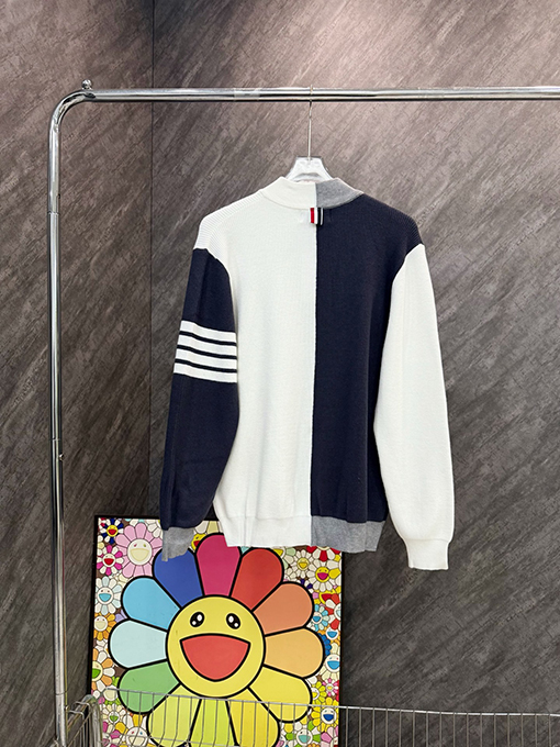 トムブラウン カラーブロックニットベースボールジャケット